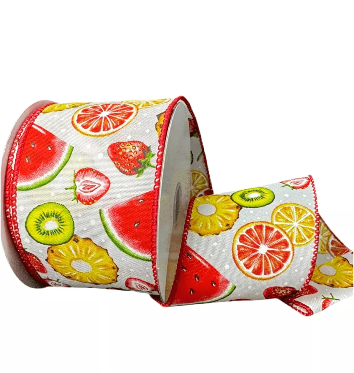 Watermelon and fruit,2.5" wired ribbon
