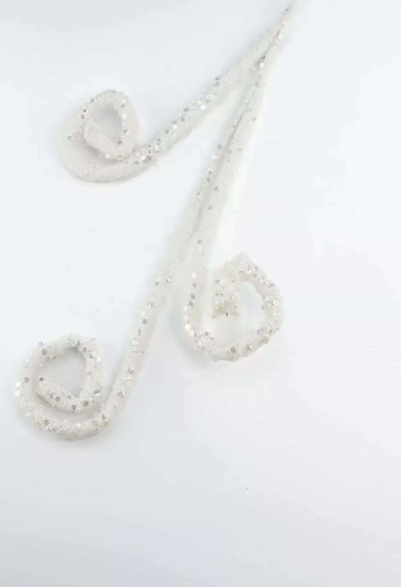 White sequin wired curly spray