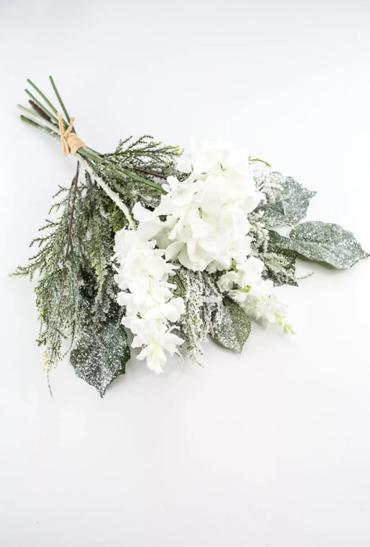 White snowy hydrangea and delphinium bundle