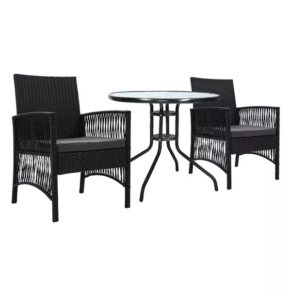 Wicker Cushion Chair And Table Set