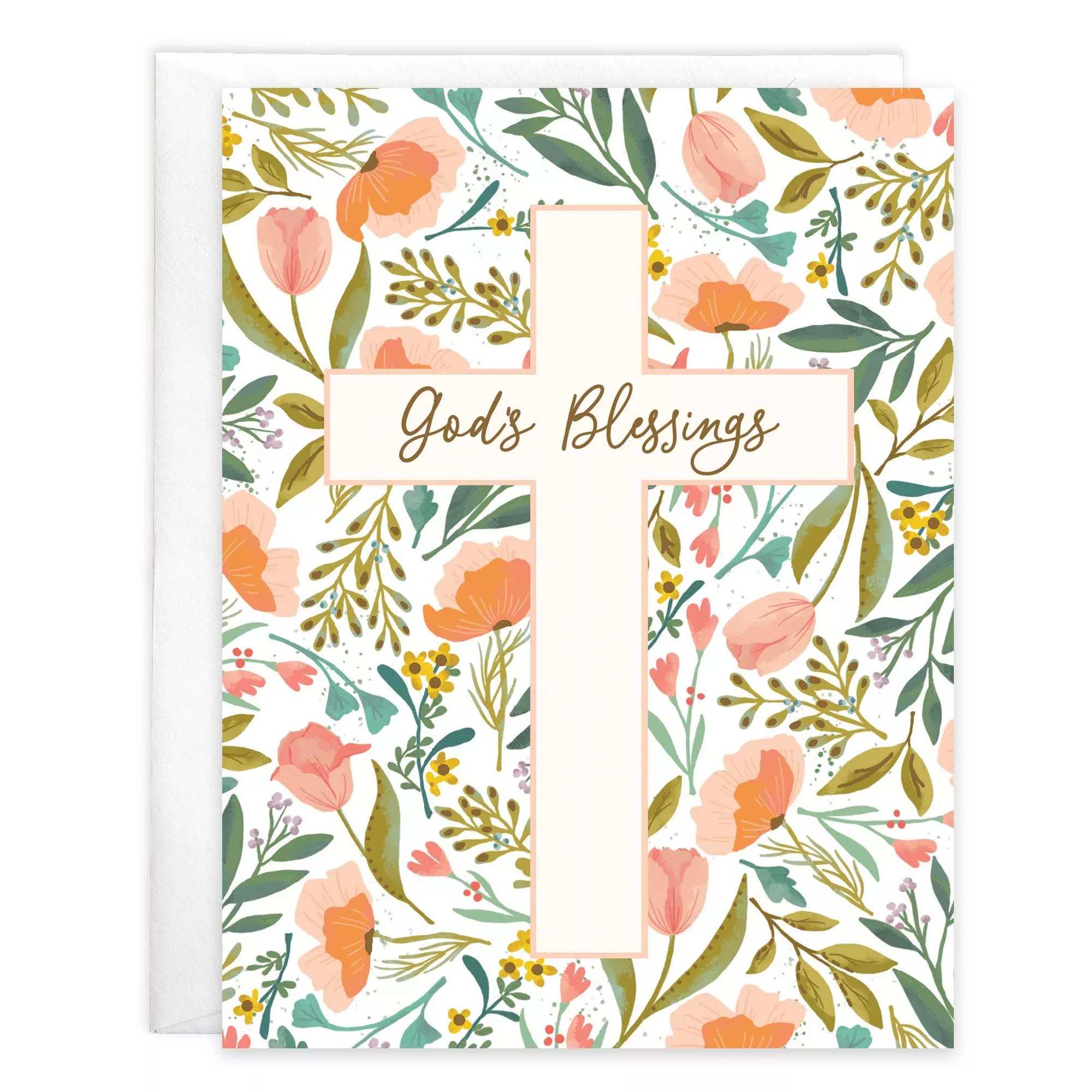 With Scripture Religious Greeting Card - Tulip Cross